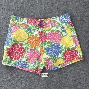 Lilly Pulitzer Shorts Womens 0 Callahan Minnie Zinny Print Cotton Floral Bright